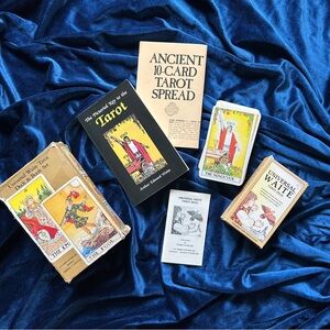 Celestial Star Card Front Universal Waite Tarot Deck and Book Box Set‎ Vintg
